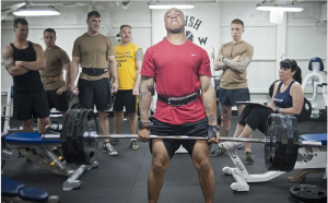 a man lifting weights